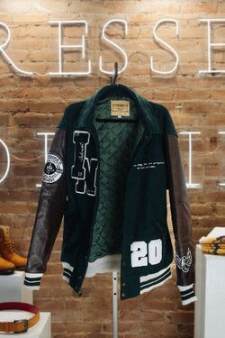 Wool & Cowhide Sleeve Varsity Jacket