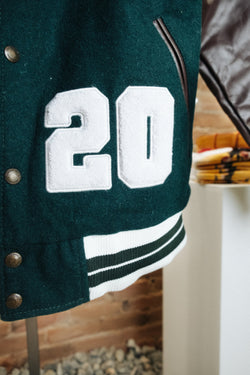 Wool & Cowhide Sleeve Varsity Jacket