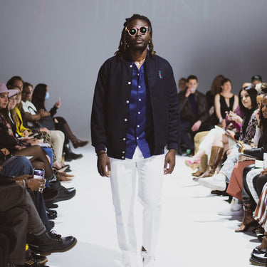 Navy Wool Varsity Jacket