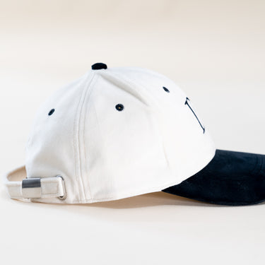 Black and White Velvet 6 Panel Baseball Hat