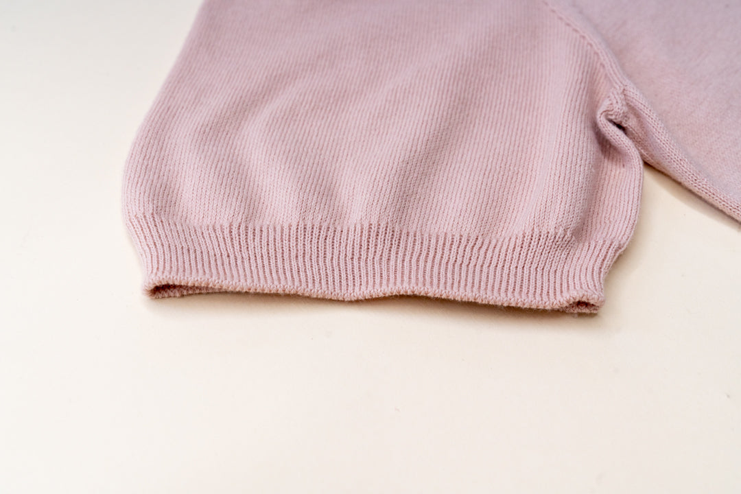 Light Pink Knit Short Sleeved Polo