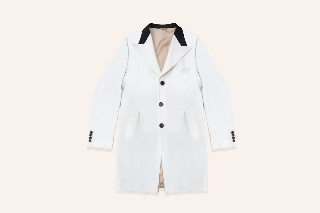 Italian Zelander Wool White Overcoat