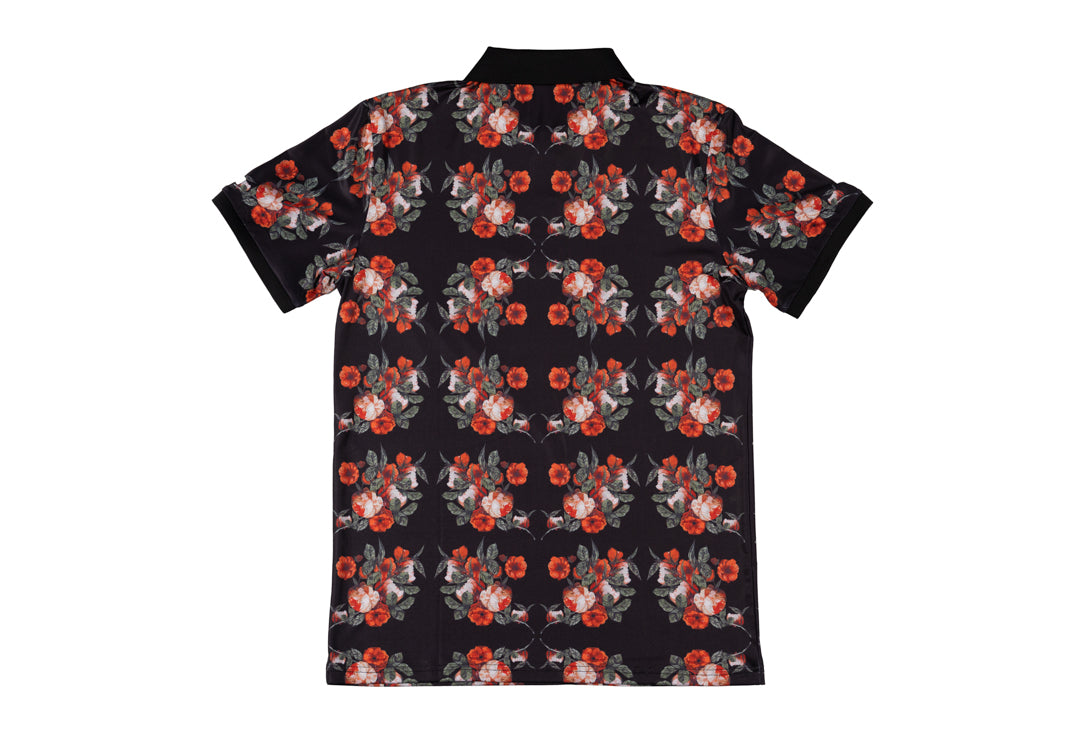 Floral Printed Golf Polo