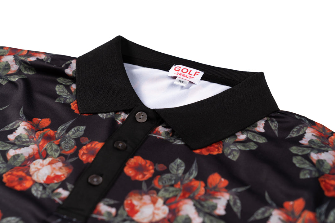 Floral Printed Golf Polo