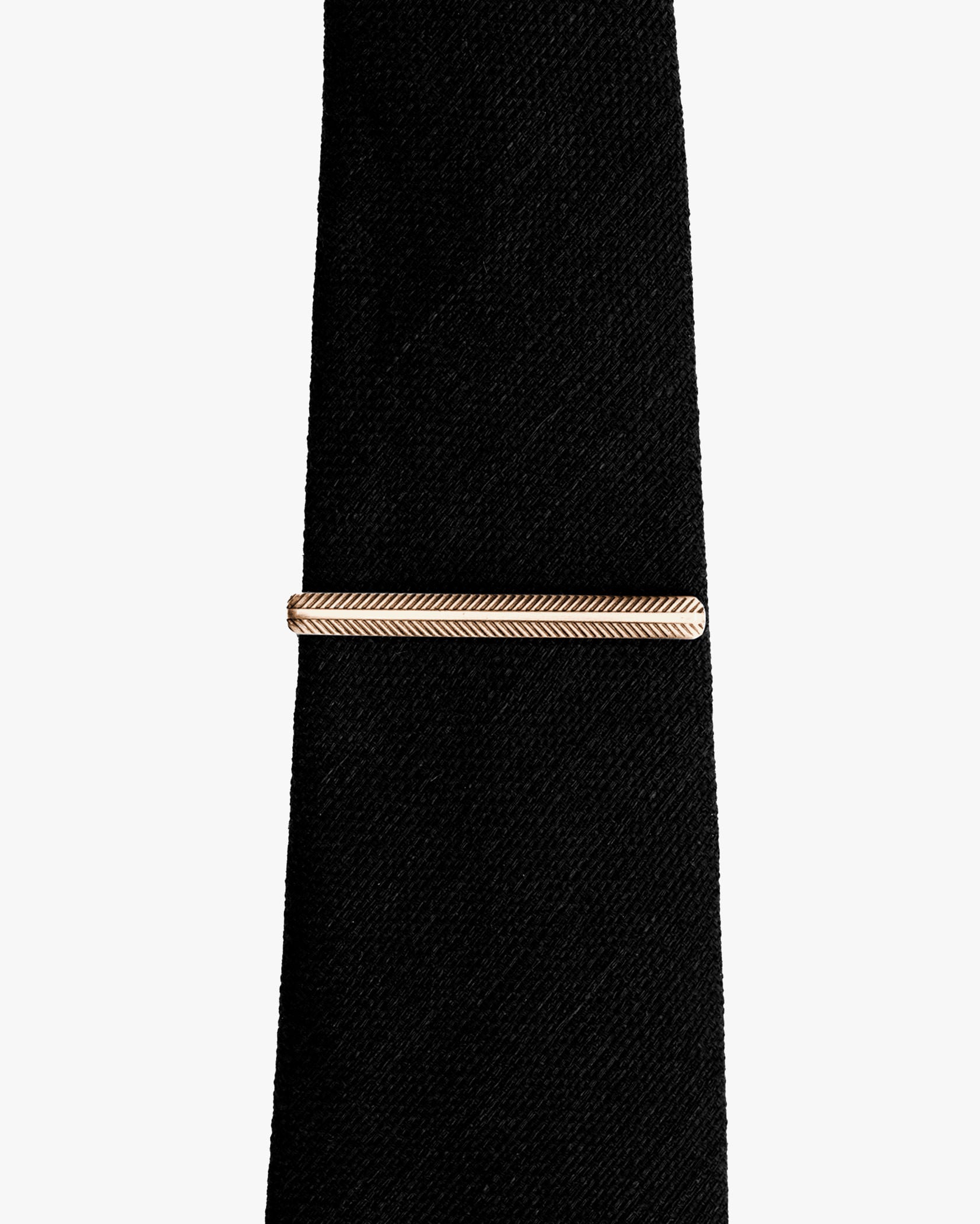 Rose Gold Ribbed Tie Bar