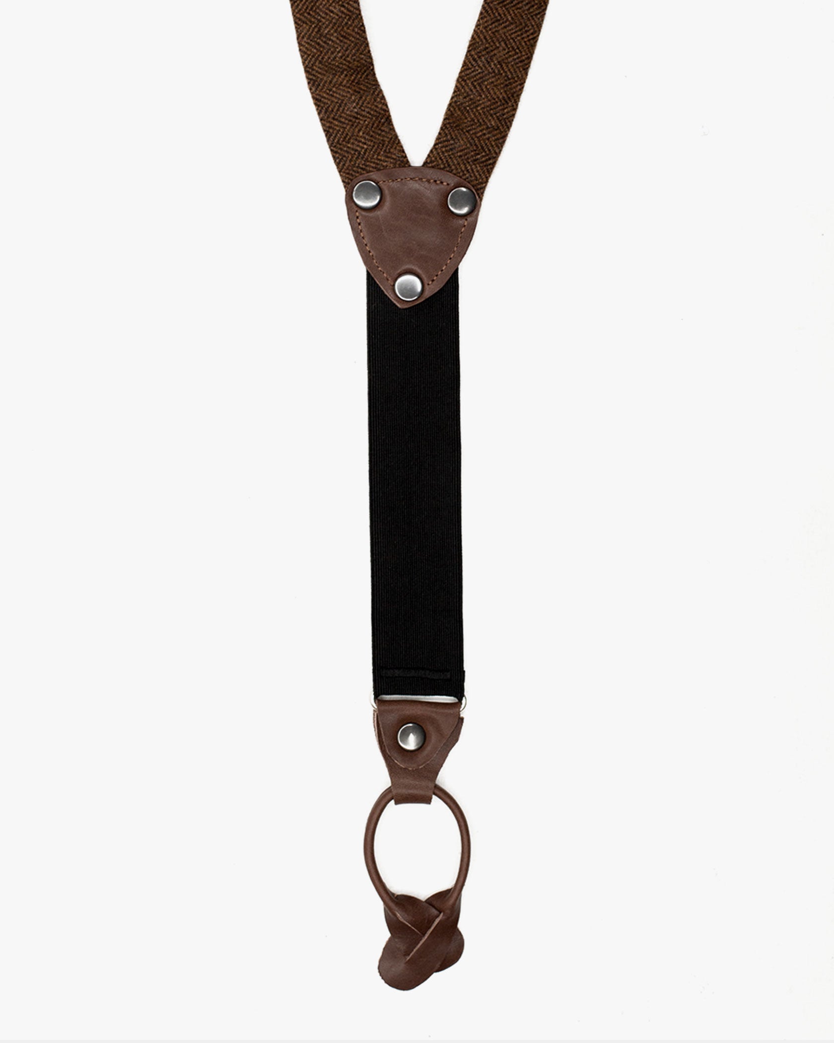 Suspenders - Brown Herringbone