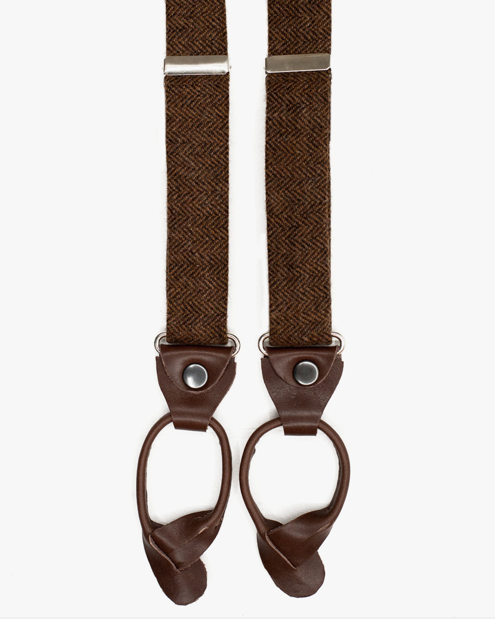 Suspenders - Brown Herringbone