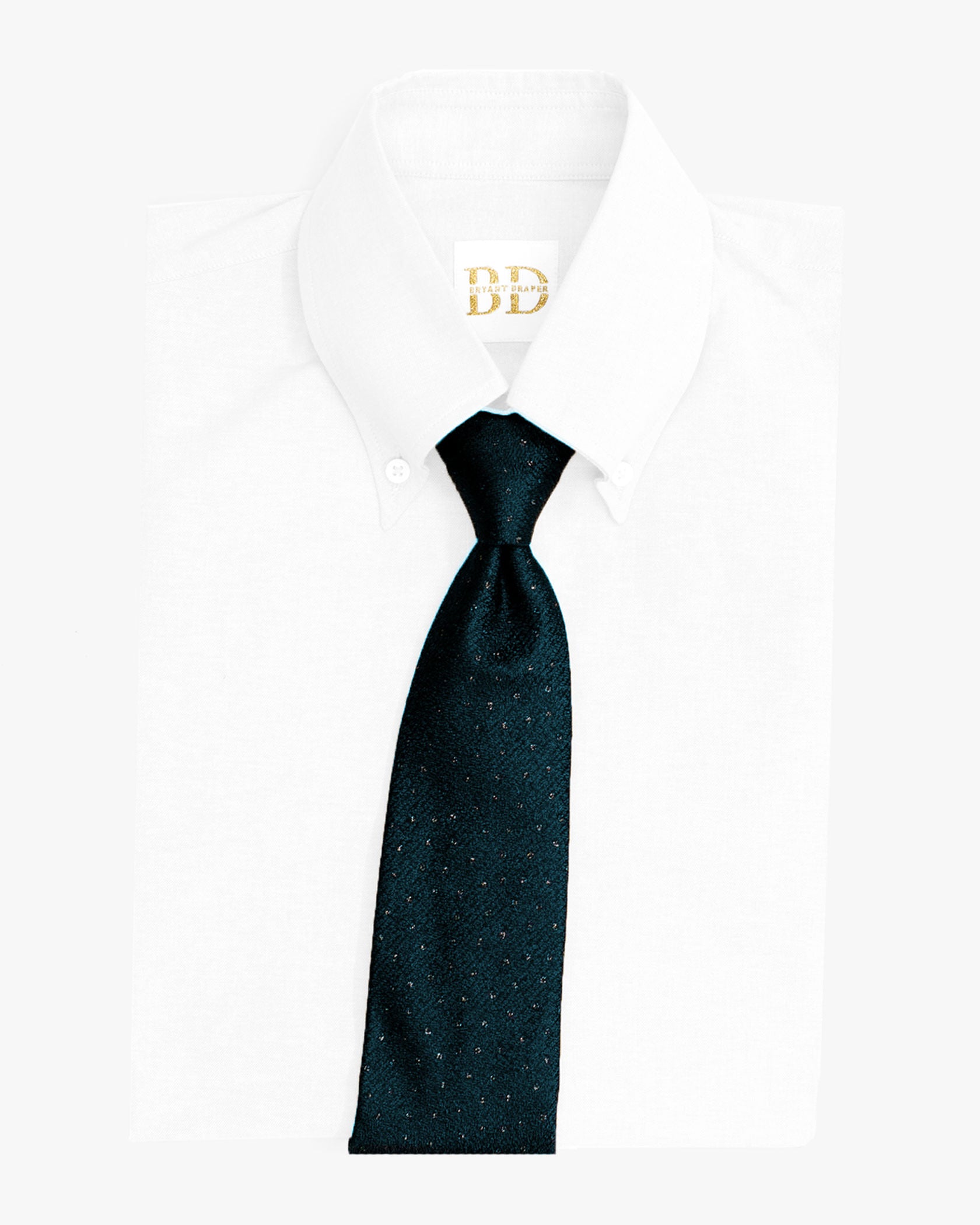 Green and Silver Dot Necktie